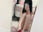 Asian girl selfie using high heels her pussy