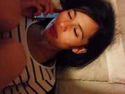 Latin girlfriend on the phone while having sex